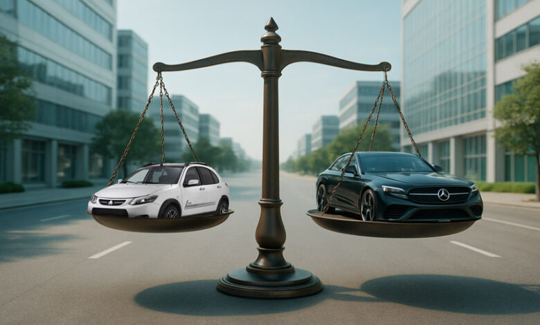 حکم دادگاه در تصادف خودرو نامتعارف